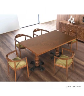 سرویس میز و صندلی ناهار خوری پایه خراطی شش نفره مدل 249