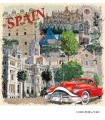 پوستر فانتزی پارچه ای دیواری مدل SPAIN
