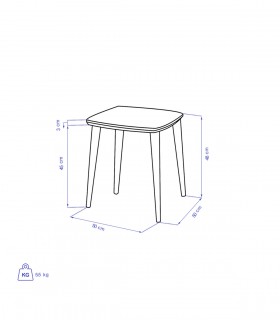 مدل میز کنار مبلی ساده مربعی مدل KIA