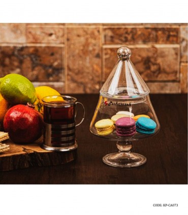 خرید انلاین شکلات خوری پایه دار شیشه ای مدل هرمی