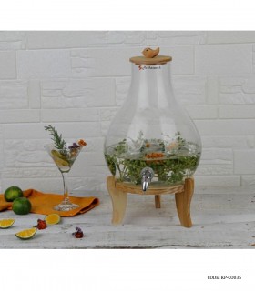 خرید انلاین کلمن شیشه ای در چوبی مدل آیکیا