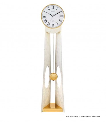 خرید ساعت کنار سالنی ترکیب چوب و فلز مدل GRANVILLE سفید