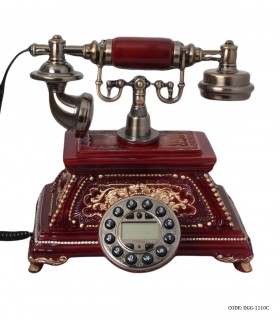 عکس تلفن رومیزی نوستالژی زرشکی مدل 1110