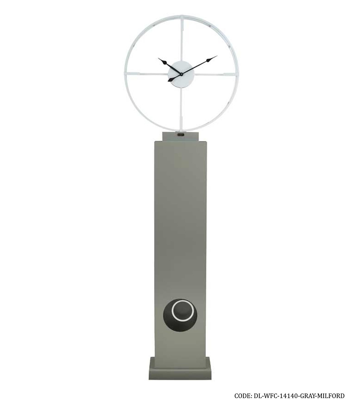 خرید آنلاین ساعت کنار سالنی مدرن مدل MILFORD طوسی کد 14140