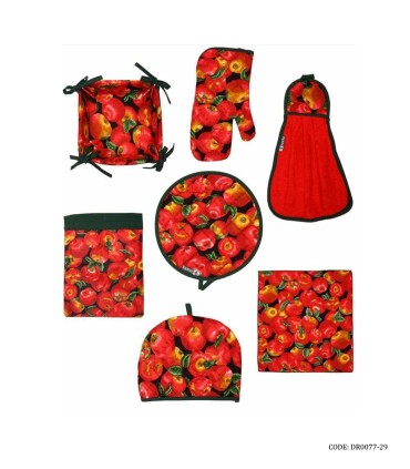 سرویس آشپزخانه پارچه ای طرح سیب