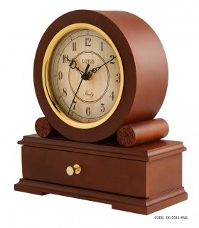 قیمت ساعت رومیزی چوبی لوکس کشودار لوتوس مدل DARCY فندقی