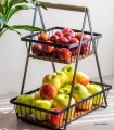 خرید مدل جدید میوه خوری دو طبقه چوبی و فلزی مستطیل