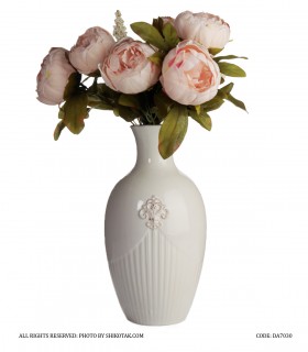 خرید گلدان سرامیکی سفید مدل تاج