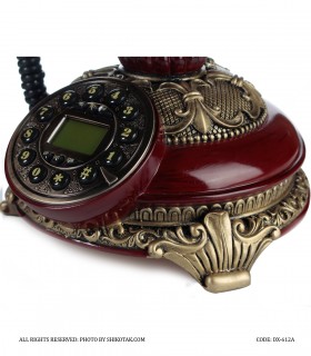 پایه تلفن رومیزی کلاسیک مدل612 رنگ ماهاگونی