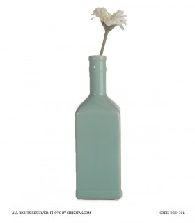 گلدان سرامیکی طرح بطری مدل مرسده رنگ فیروزه ای