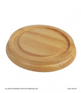 عکس پایه ظرف کاپ کیک پایه چوبی بامبو با  درب شیشه ای مدل H55