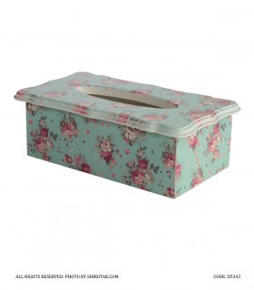 مدل جدید جعبه دستمال گلدار چوبی