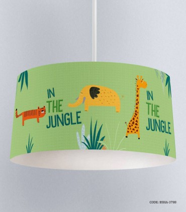 لوستر اتاق پسرانه طرح ببر و  زرافه و فیل مدل In the Jungle