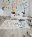 فرش اتاق پسرانه طرح دایناسور مدل Triceratops