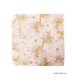 دستمال سفره فانتزی طرح گل های طلایی