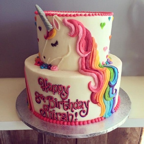 ایده کیک تولد دخترانه طرح اسب تک شاخ