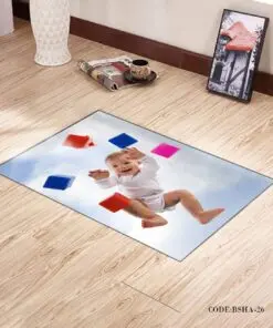 فرش اتاق نوزاد پسرانه طرح کودک مدل Baby