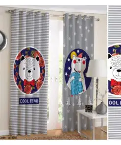 پرده پانچی کودکانه طرح cool bear