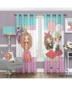 پرده دخترانه اتاق کودک طرح cute love