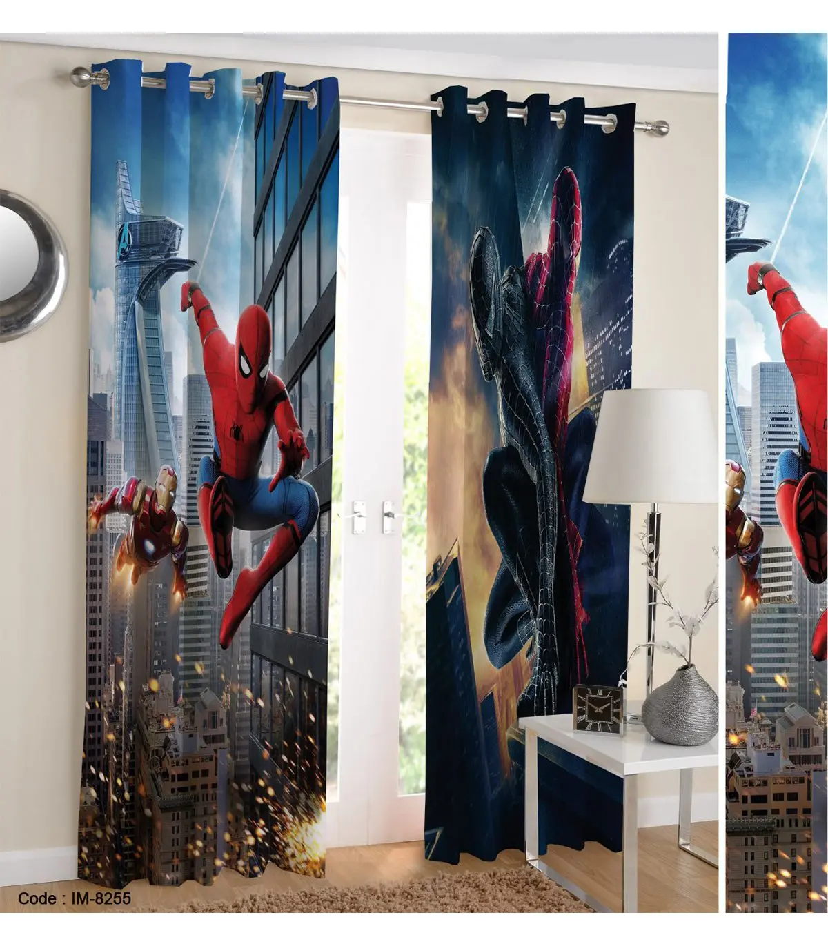 پرده اتاق نوجوان طرح spider man