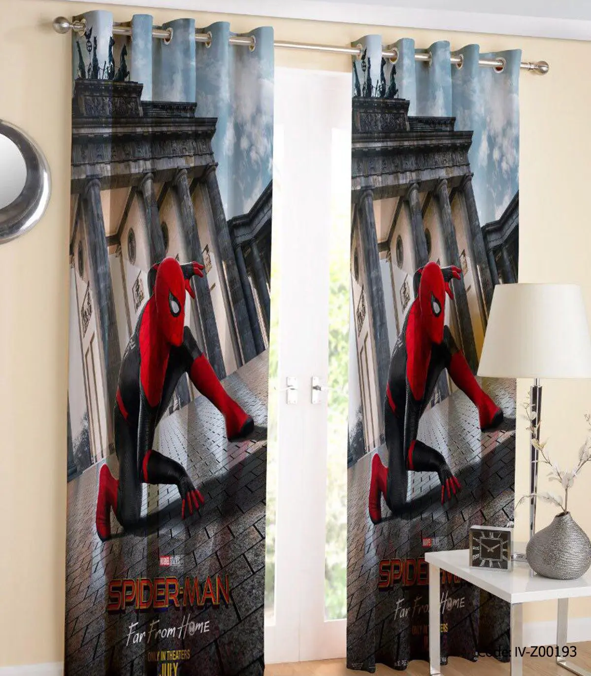 پرده پانچی پسرانه مدل SPIDER MAN