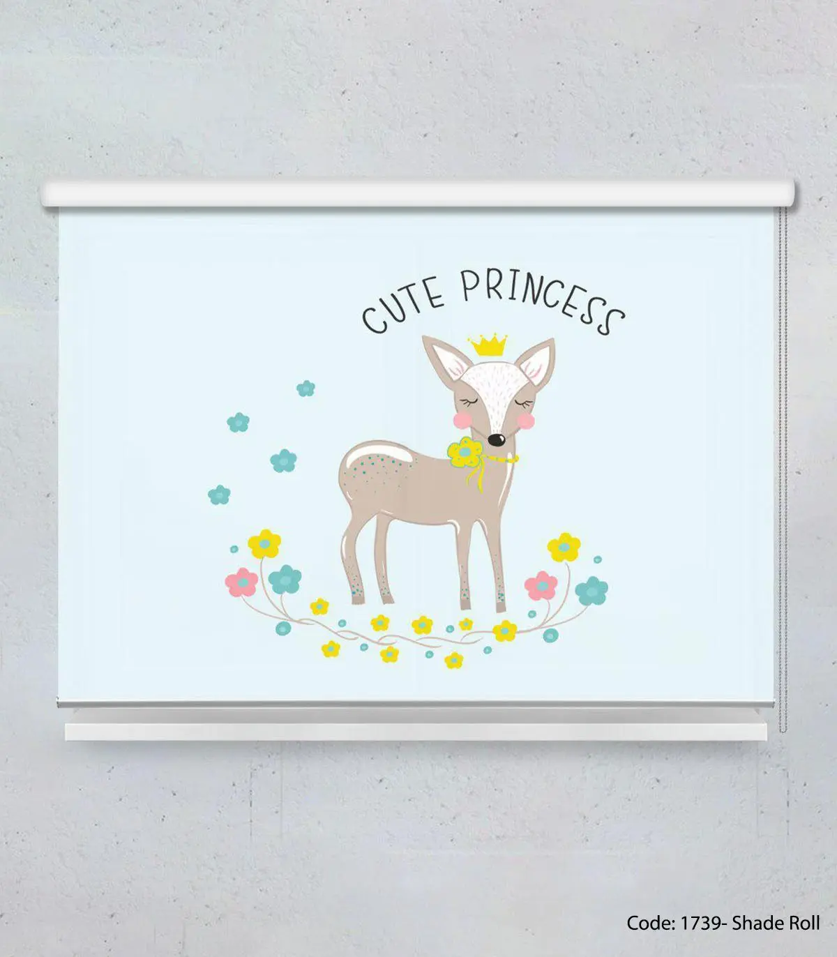 پرده شید بالارو اتاق کودک دخترانه مدل CUTE PRINCESS