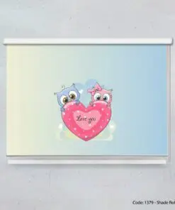 پرده شید بالارو قلبی دخترانه مدل LOVE YOU