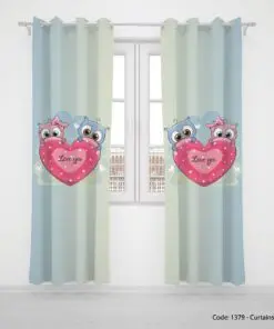 پرده پانچی قلبی دخترانه مدل LOVE YOU
