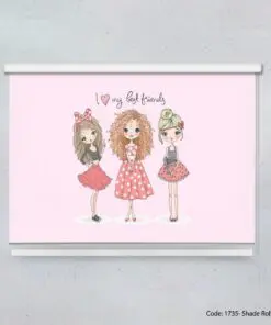 پرده شیدبالارو دخترانه اتاق نوجوان مدل BEST FRIENDS