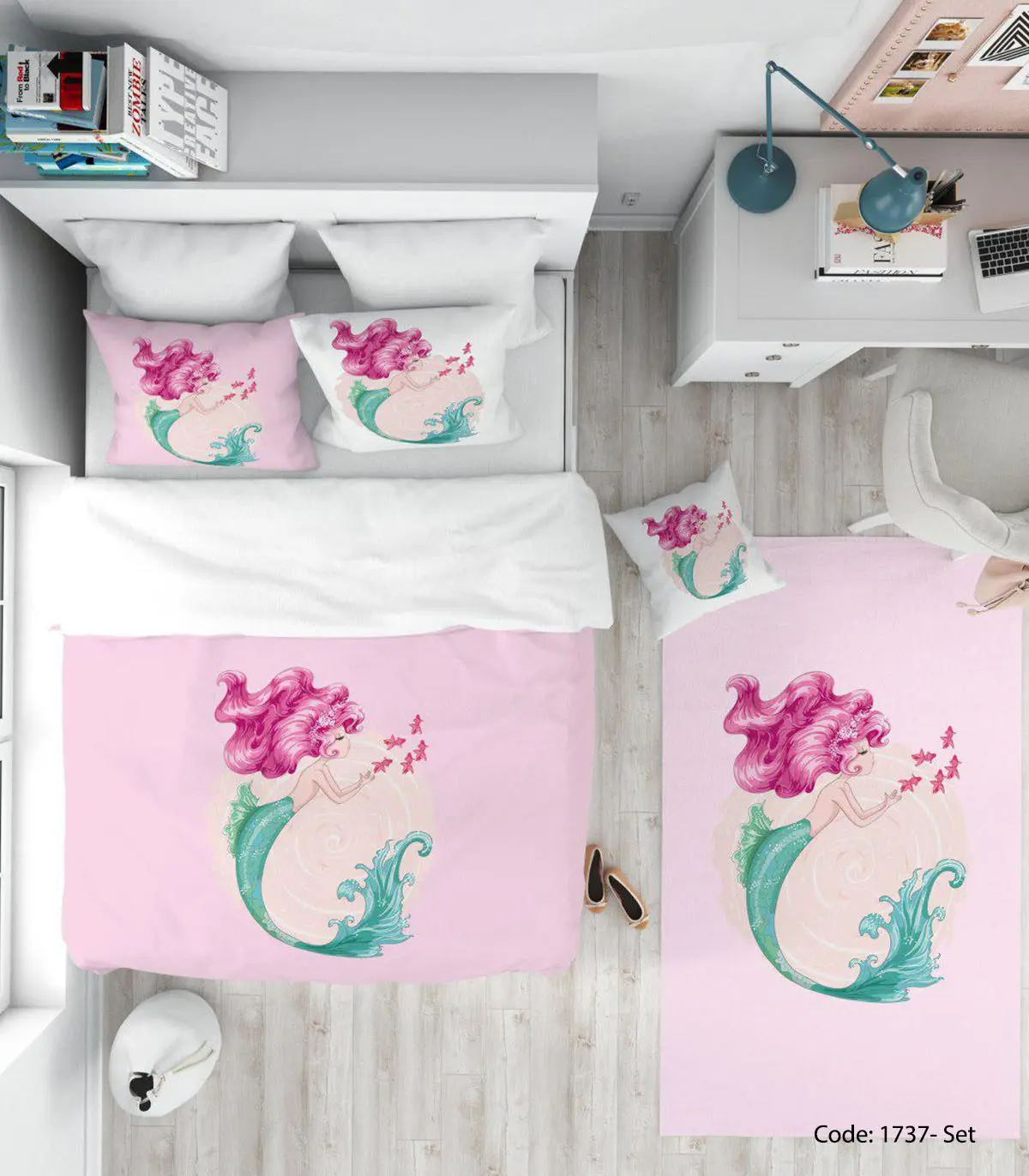 ست روتختی و ملحفه اتاق کودک مدل MERMAID