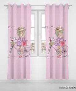 پرده پانچی دخترانه مدل BIKE