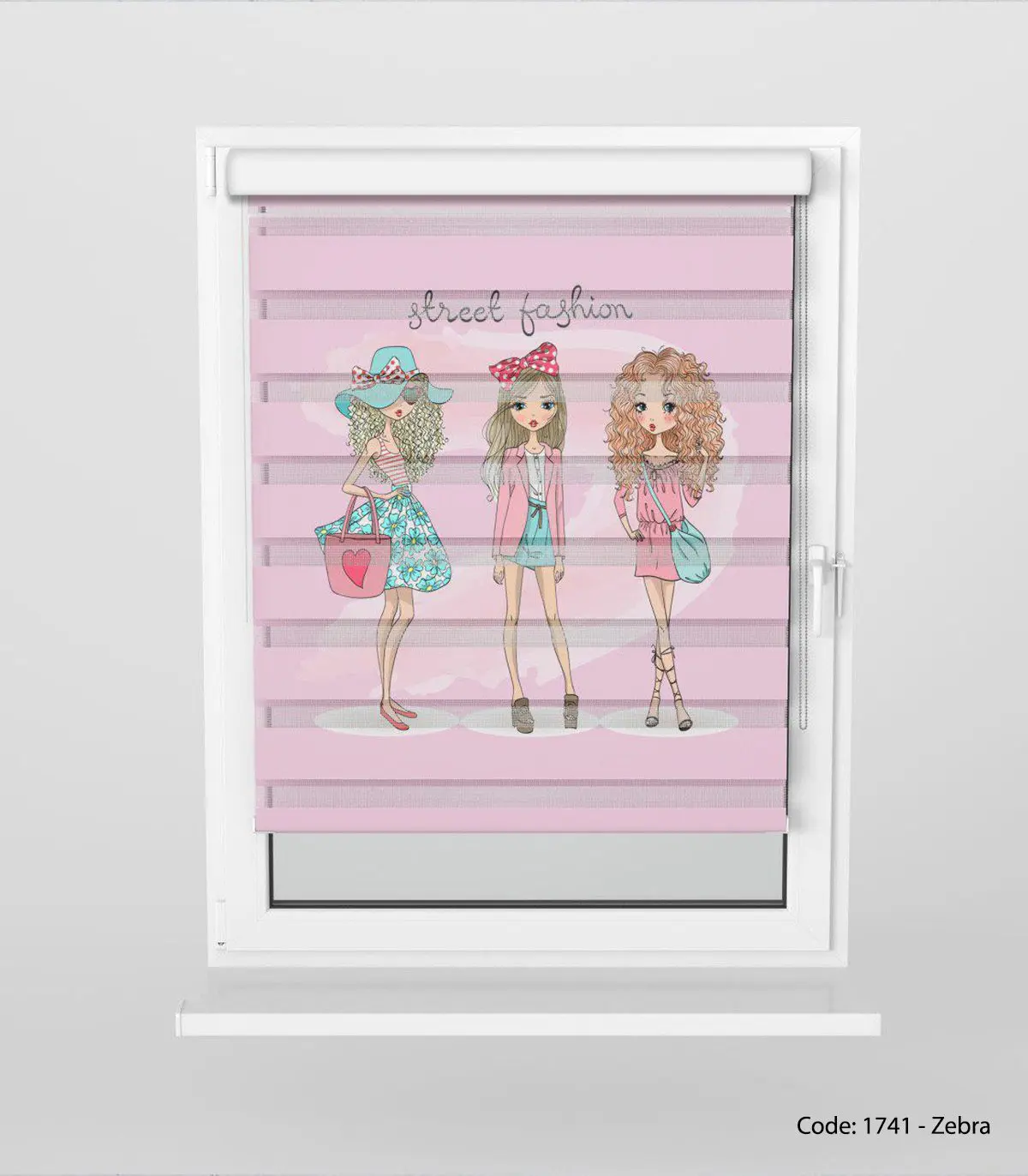 پرده زبرا اتاق نوجوان مدل STREET FASHION