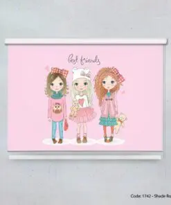 پرده شید بالارو اتاق کودک دخترانه مدل CUTE CAT