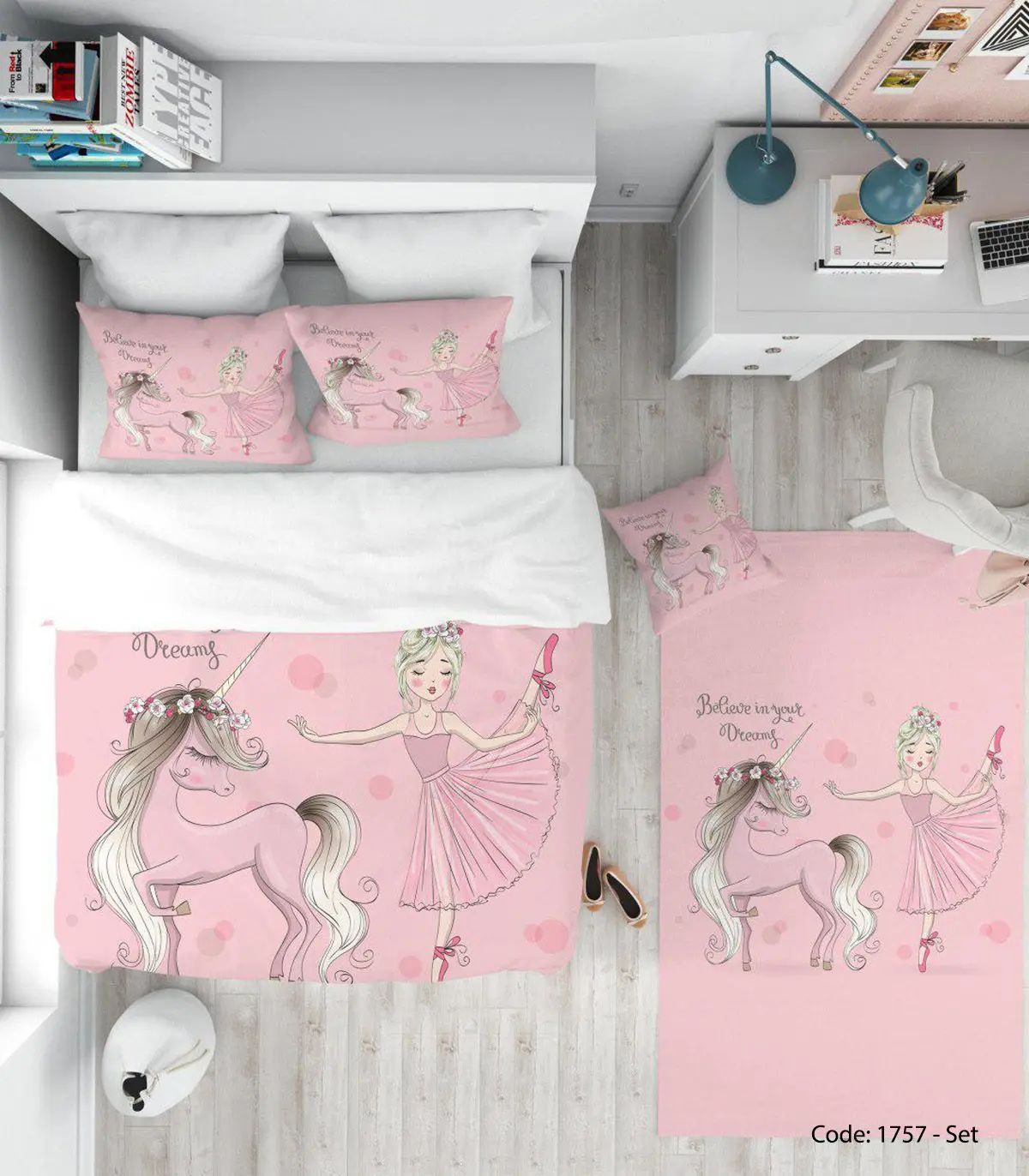 ست روتختی صورتی دخترانه مدل UNICORN
