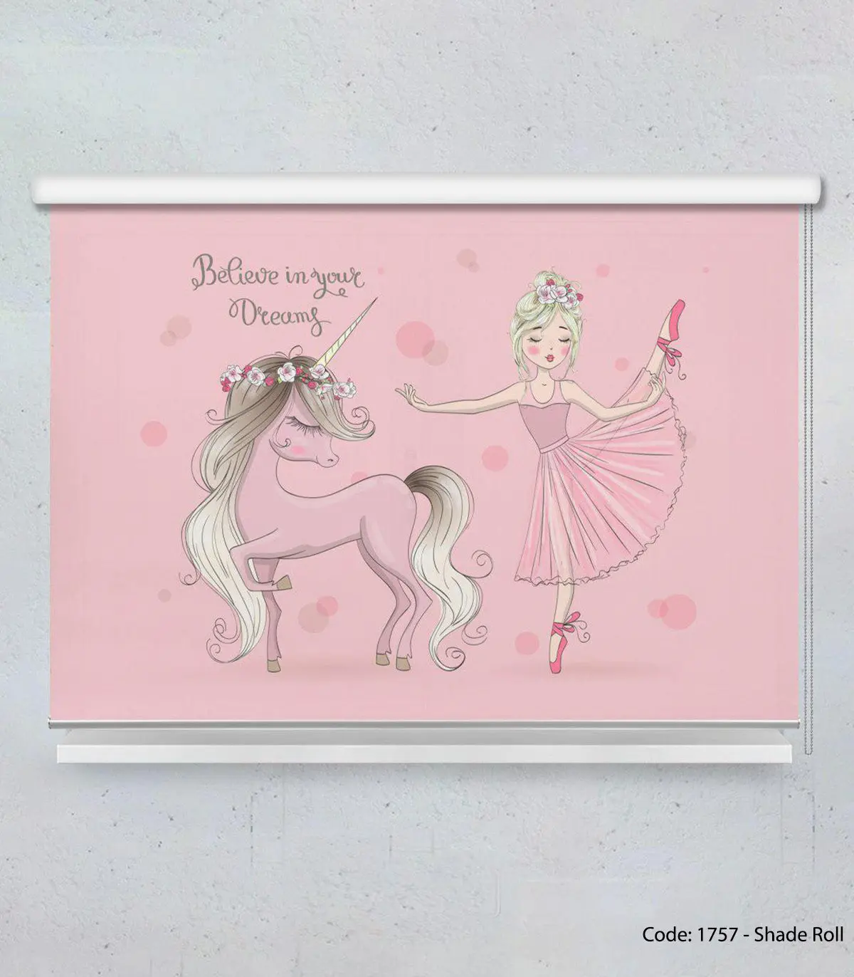 پرده شیدرول اتاق کودک دخترانه مدل UNICORN