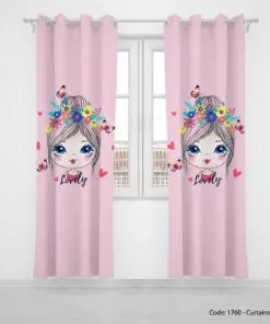 پرده پانچی دو تکه مناسب سیسمونی مدل LOVELY GIRL