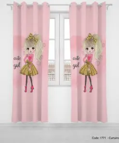 پرده پانچی دخترانه مدل CUTE GIRL