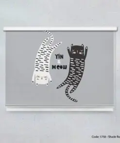 پرده شید بالارو دخترانه و پسرانه مدل YIN AND MEOW