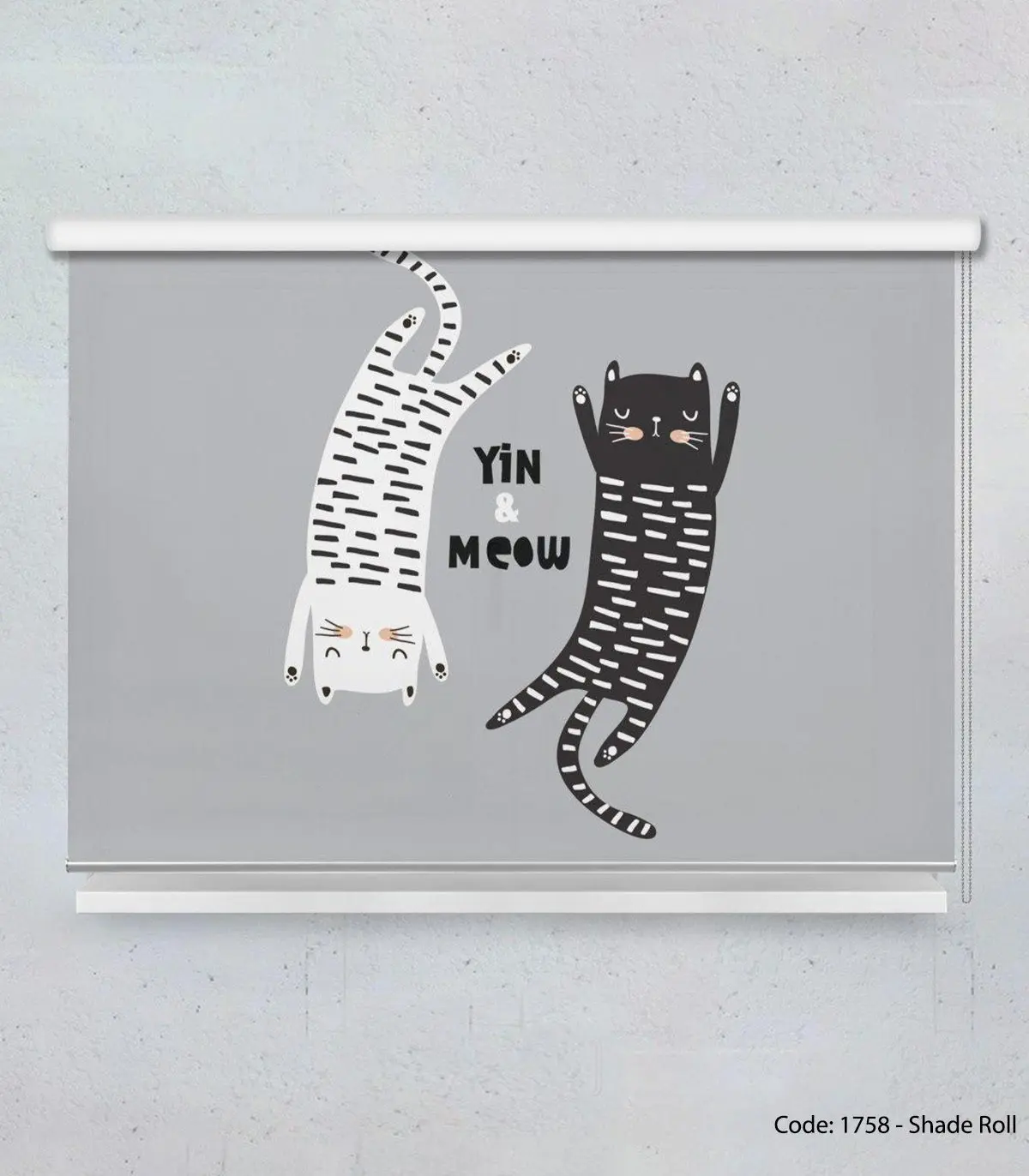 پرده شید بالارو دخترانه و پسرانه مدل YIN AND MEOW