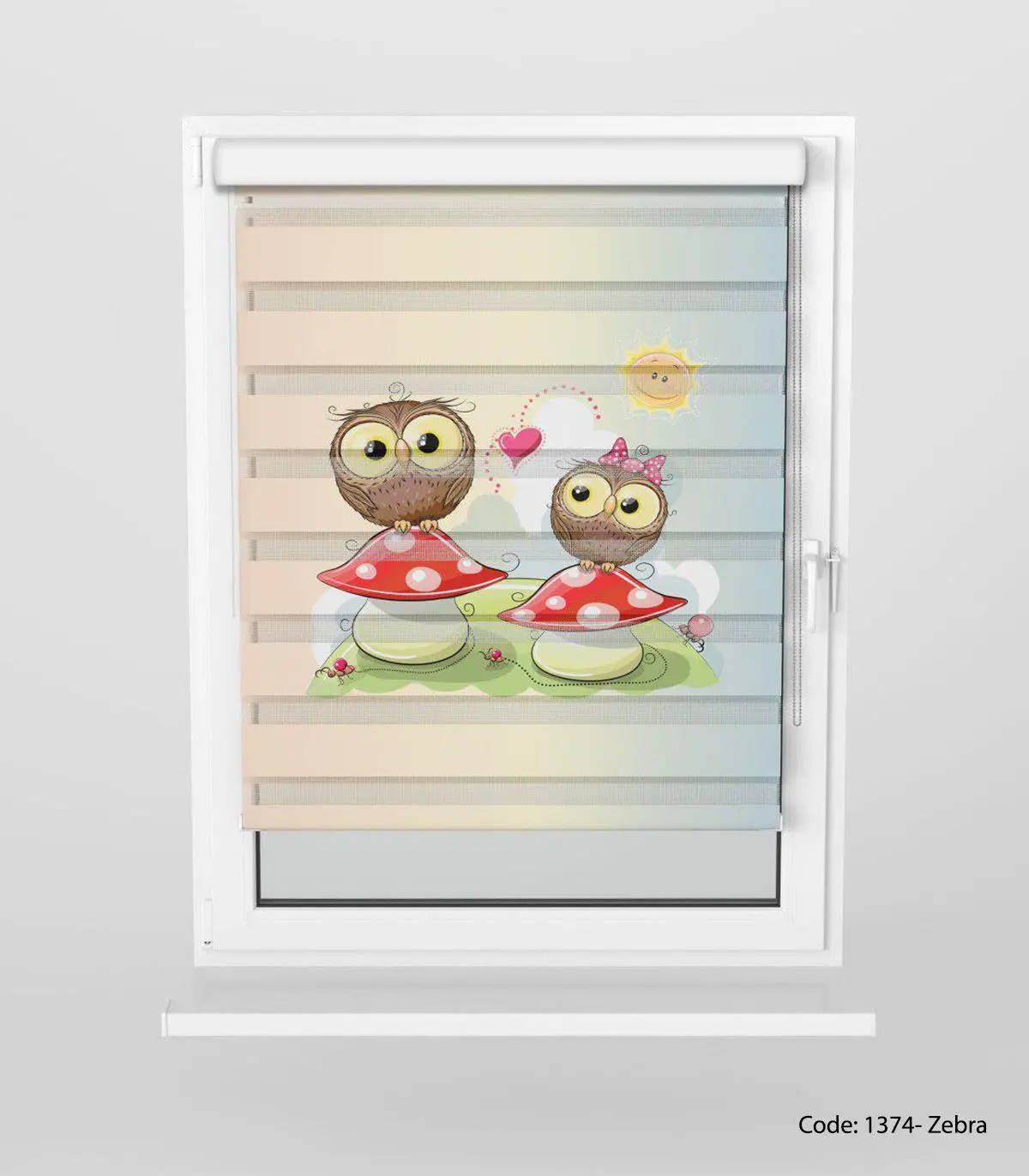 پرده زبرا اتاق کودک مدل OWL AND MUSHROOM