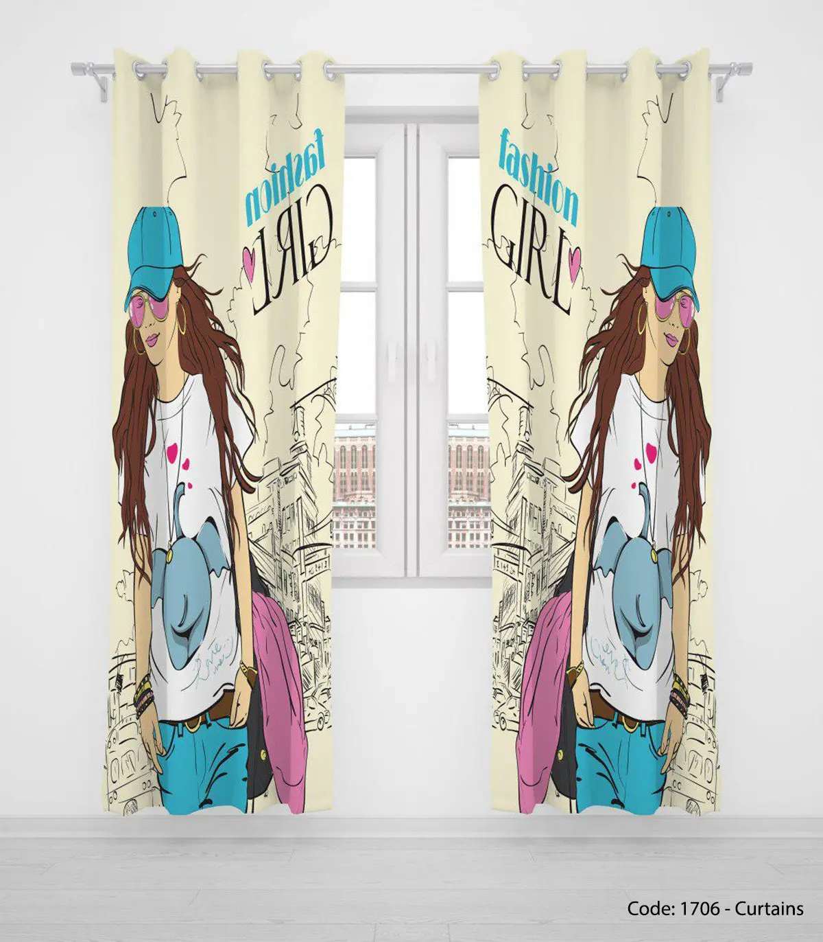 پرده پانچی اتاق نوجوان مدل FASHION STYLE