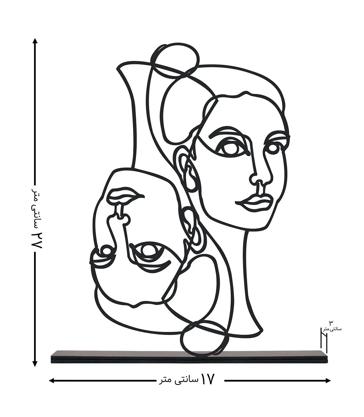مجسمه فلزی سبک مینیمال مدل FACE کد 7012