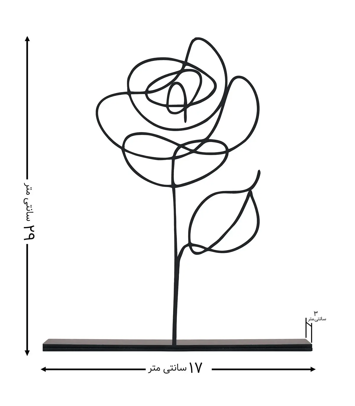 مجسمه فلزی مینیمال مدل ROSE کد 7015
