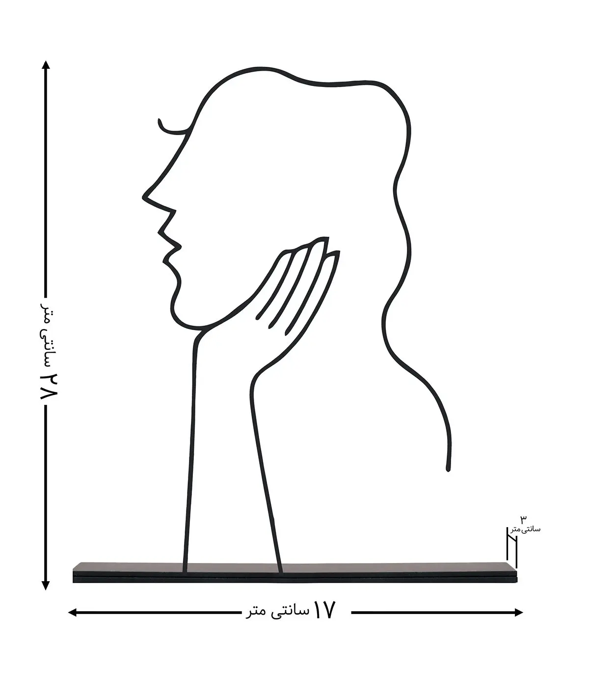 مجسمه فلزی مینیمال مهسان مدل کد 7035