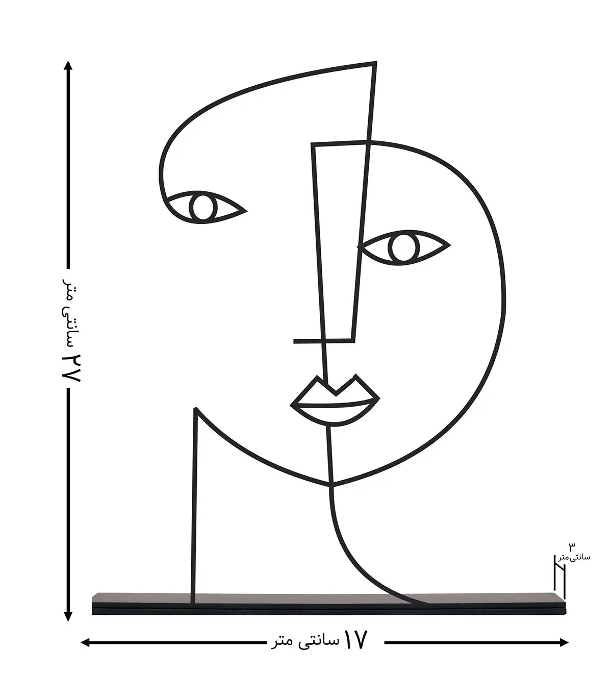 مجسمه فلزی مینیمال مدل دلنواز کد 7081