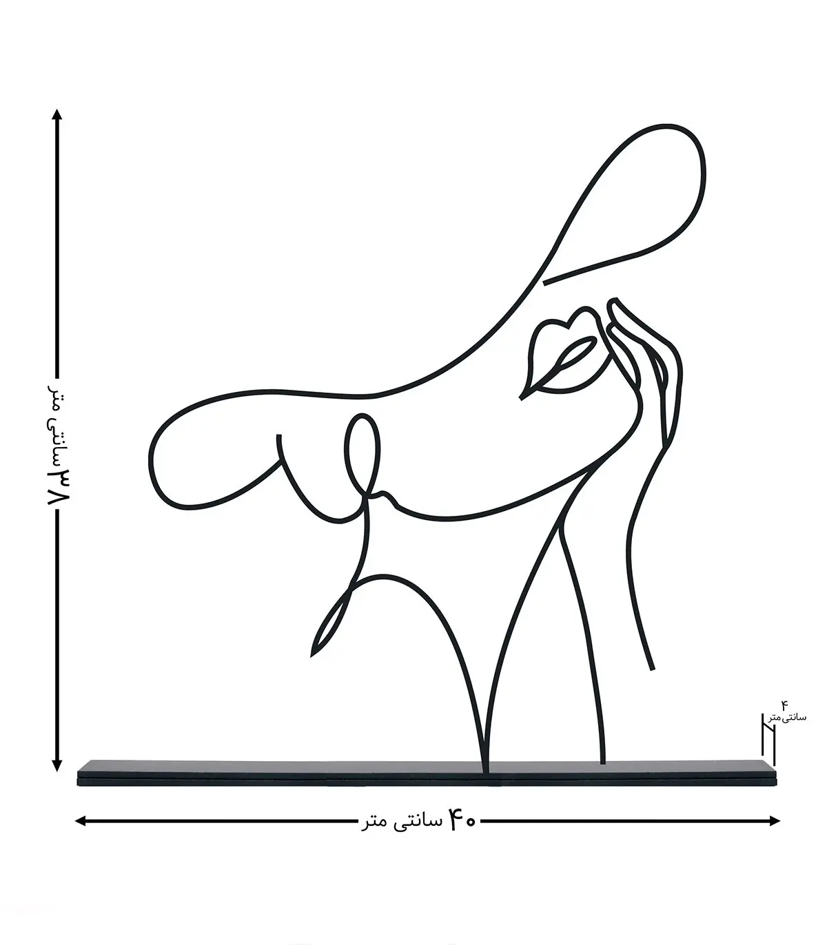 مجسمه مینیمال فلزی مدل نسترن کد 7121