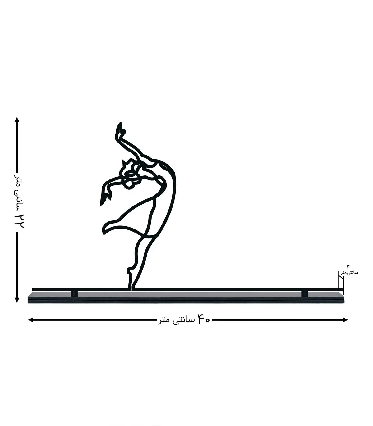 مجسمه فلزی مینیمال مدل بالرین کد 7130