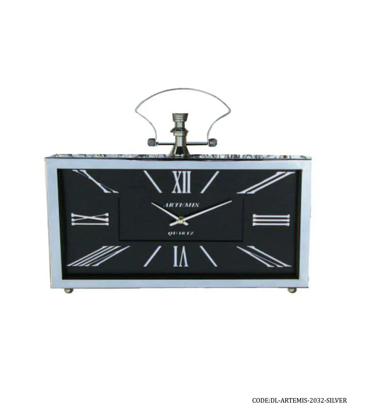 ساعت رومیزی مستطیلی مدل ARTEMIS SILVER