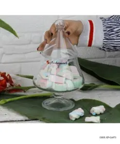 شکلات خوری پایه دار شیشه ای مدل هرمی