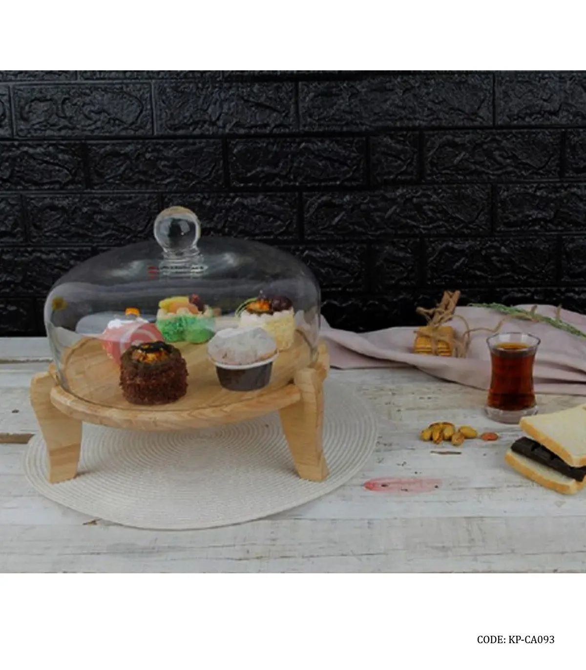 کیک خوری پایه چوبی مدل 093